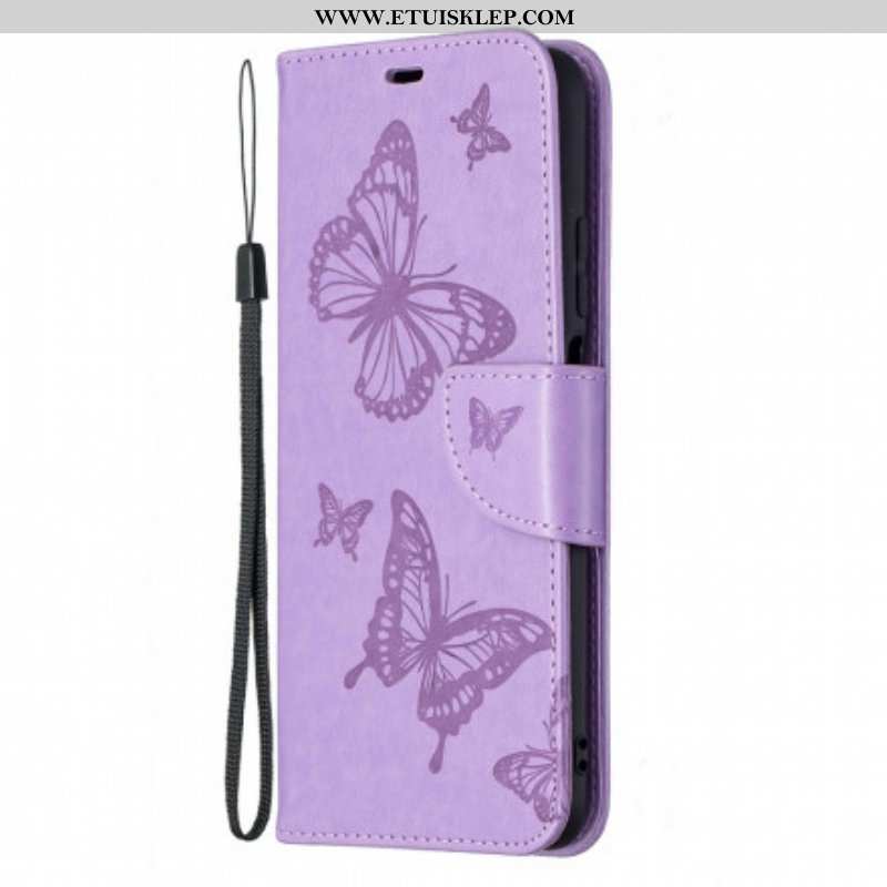 Etui Na Telefon Pokrowce do Poco M3 Etui Folio Motyle I Ukośna Klapa
